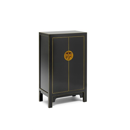 40540 - The Nine Schools Qing Black and Gilt Medium Cabinet