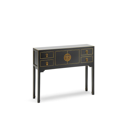 40512 - The Nine Schools Qing Black and Gilt Small Console Table