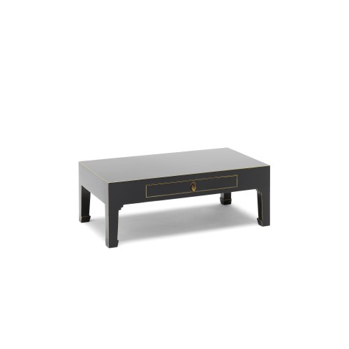 40544 - The Nine Schools Qing Black and Gilt Coffee Table with Drawer