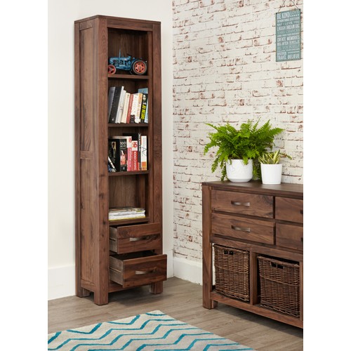 Mayan Walnut Narrow Bookcase