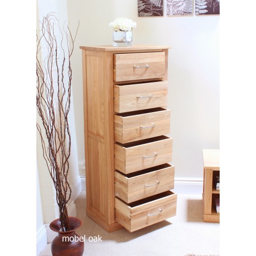 Mobel Oak Tallboy (6 Drawer)