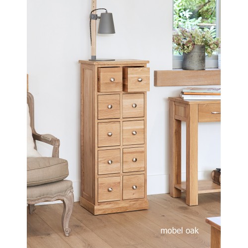 Mobel Oak Multi-Drawer DVD / CD Storage Chest