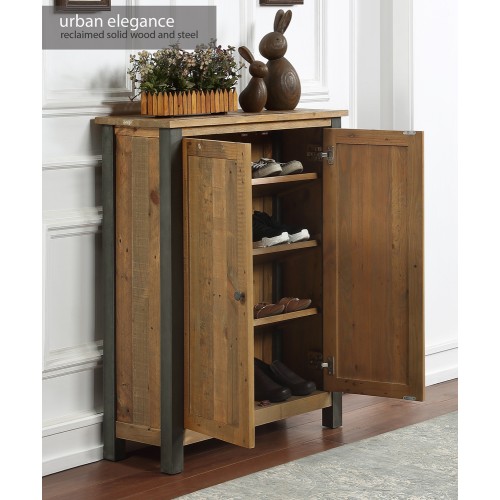 Reclaimed Small Shoe Storage Cupboard, Baumhaus Urban Elegance Industrial Reclaimed Wood Small Console Table