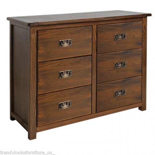 3+3 Drawer Wide Chest Boston Handcrafted