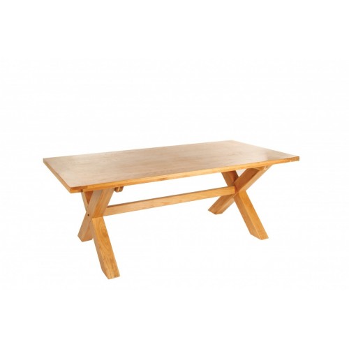 Provence Oak Fix Top Dining Table with Cross Leg L 2.1m