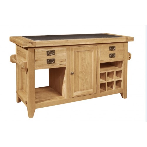 Provence Oak Granite Top Kitchen Island Unit