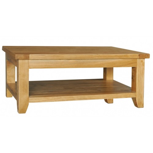 Provence Oak Rectangular Coffee Table with Shelf