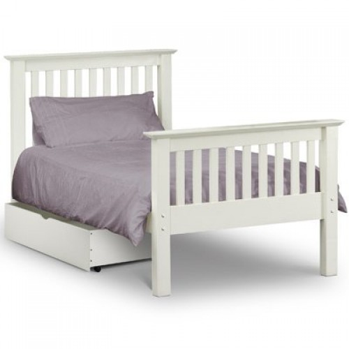 Barcelona Bed High Foot End Stone White 90cm