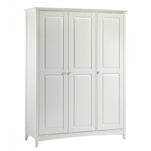 Cameo 3 Door Wardrobe Stone White Finish