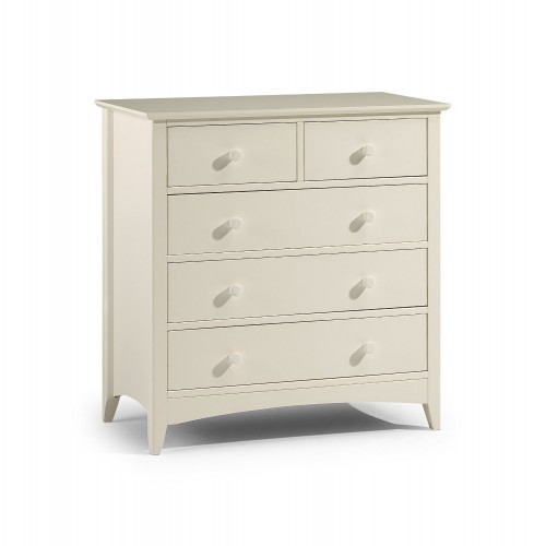 Cameo 3 Plus 2 Drawer Chest Stone White Finish