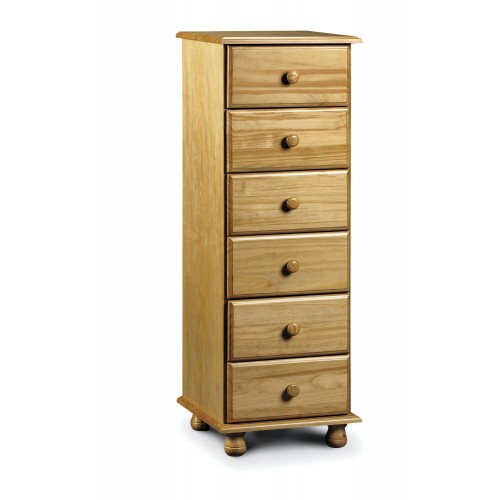 Pickwick 6 Drawer Narrow Chest Solid Pine