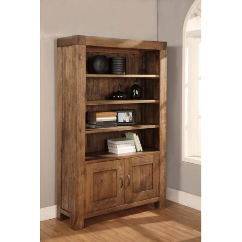 2 Door Bookcase with 2 adjustable shelves Rustic Oak