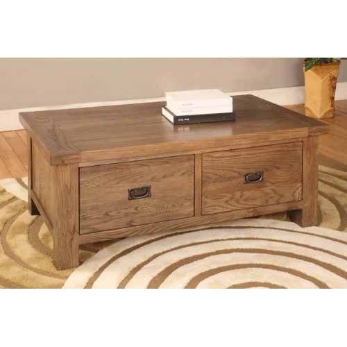 2 Drawer Coffee Table Rustic Oak