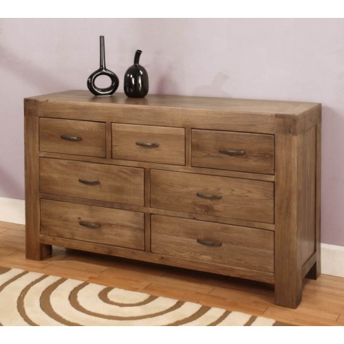 7 Drawer Chest of Drawers Rustic Oak