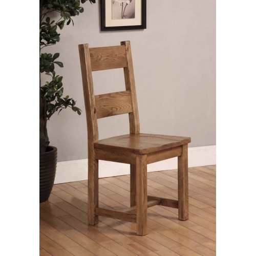 Dining Chair with Solid Seat Rustic Oak