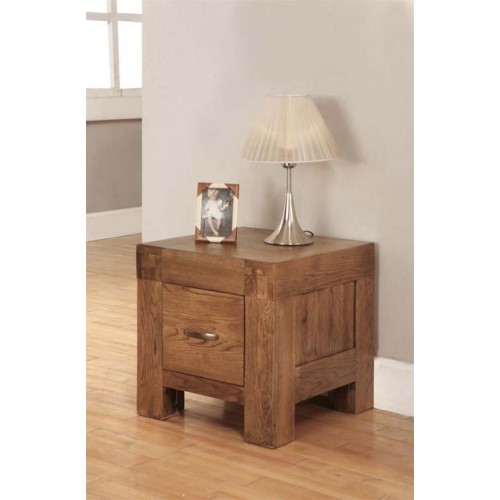 Lamp Table with 1 drawer Rustic Oak
