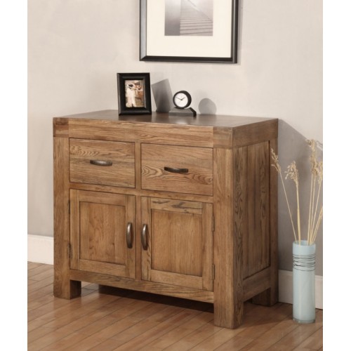 Small Dresser Base with 2 doors and 2 drawers Rustic Oak