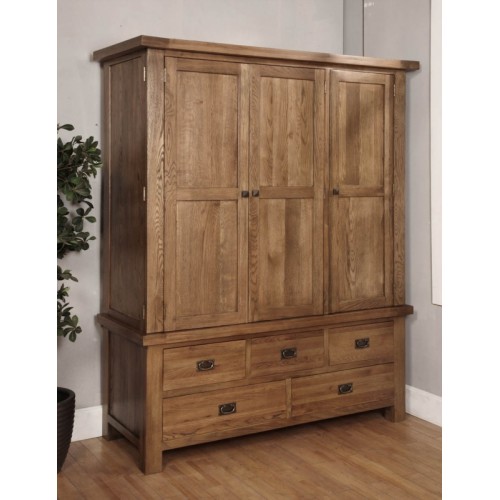 Triple Wardrobe Rustic Oak