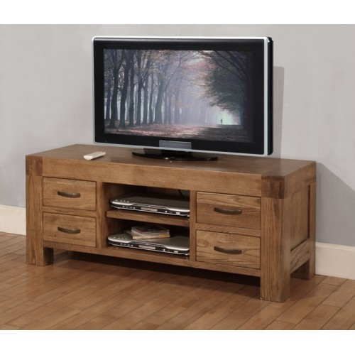 TV Unit with 4 drawers Rustic Oak