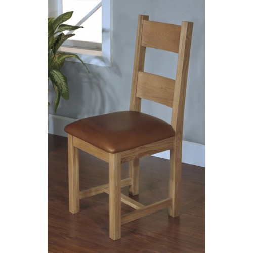 Dining Chair with leather seat pad Satana Blonde