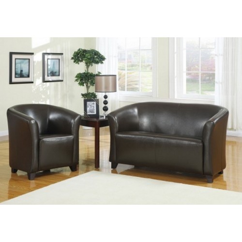2 seater brown leather club chair (matches Seattle tub chair)