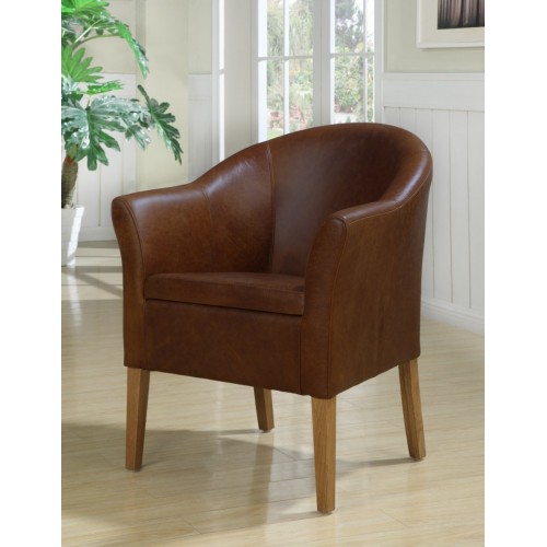 Boston tub chair in antique leather