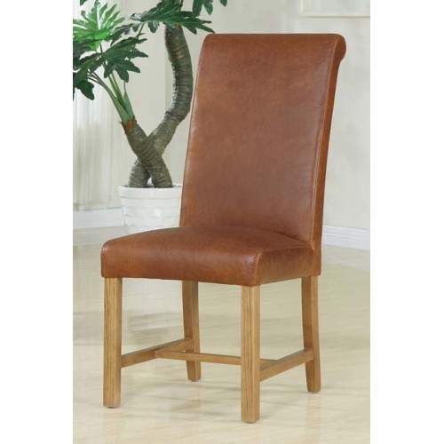 Monastery Dining Chair roll back antiqued leather