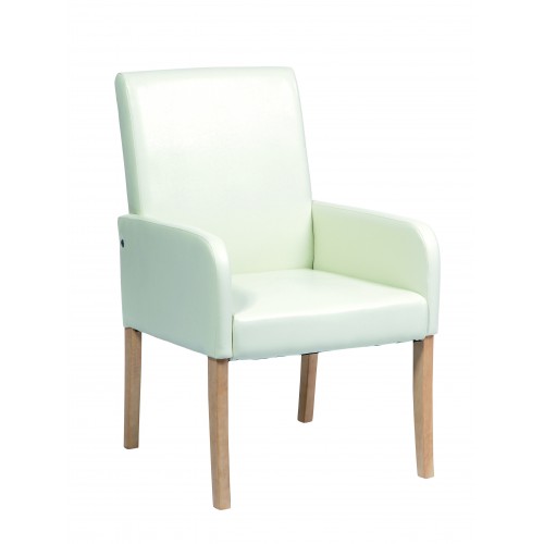 Occasional Chair In Cream Faux Leather  Milano Upholstered 