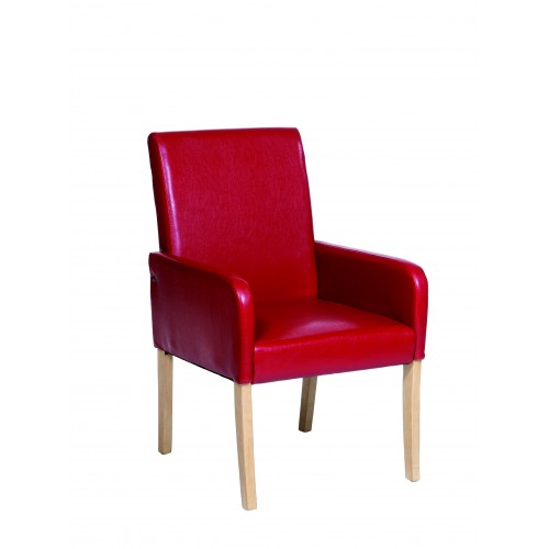 Occasional Chair In Red Faux Leather  Milano Upholstered 