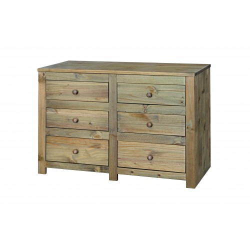 3+3 drawer wide chest  Hacienda Waxed Pine