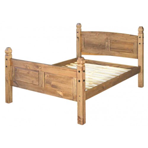 4ft6" high end bedstead Corona Waxed Pine