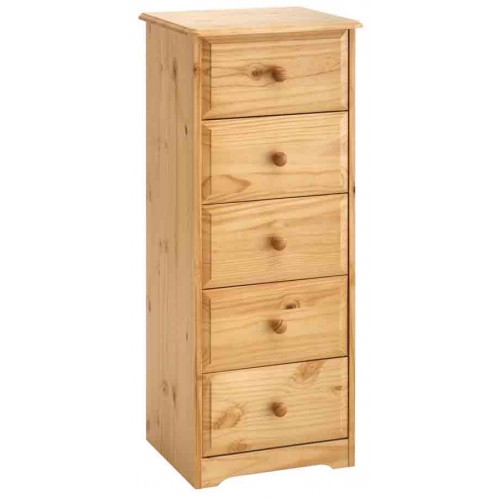 5 drawer narrow chest Balmoral Honey Pine 