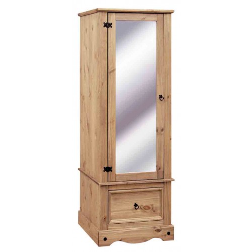 armoire with mirrored door Corona Waxed Pine