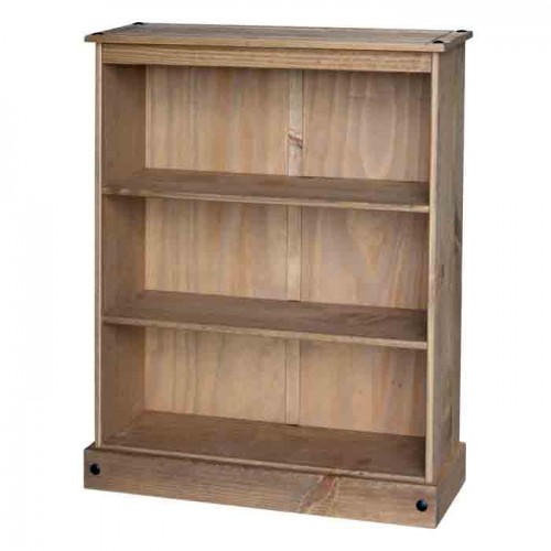 low wide bookcase  Corona Waxed Pine