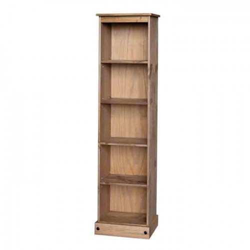 tall narrow bookcase Corona Waxed Pine