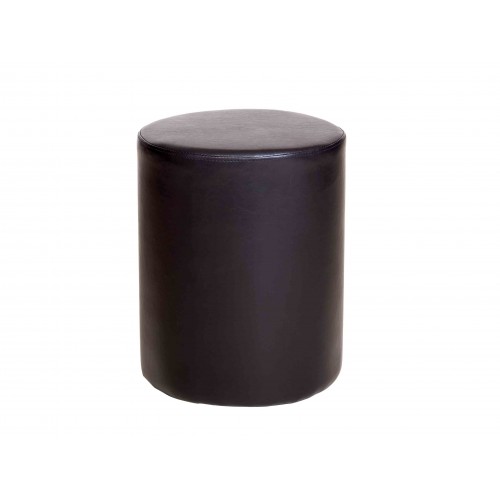 upholstered round stool in brown faux leather Dovedale 