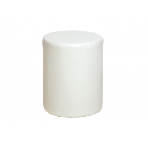 upholstered round stool in cream faux leather Dovedale 