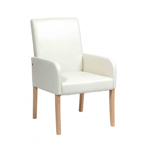 Occasional Chair In Cream Faux Leather Milano