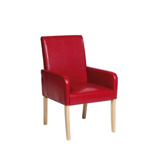 Occasional Chair In Red Faux Leather Milano