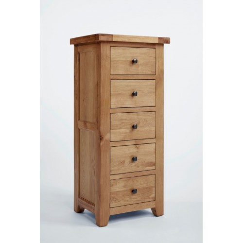 Devon Oak 5 Drawer Wellington