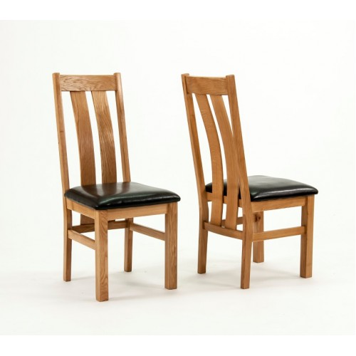 Devon Oak Arizona Dining Chairs - PAIR