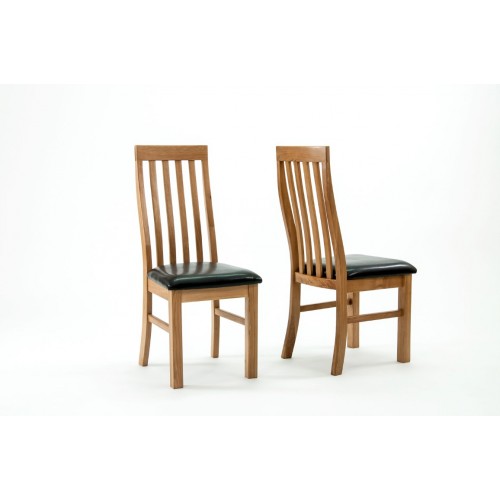 Devon Oak Lancaster Slatted Dining Chairs - PAIR