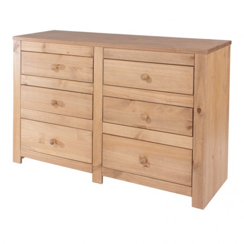 3+3 drawer wide chest Hacienda Waxed Pine