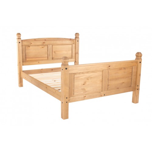 4'6" high end bedstead Hacienda Waxed Pine