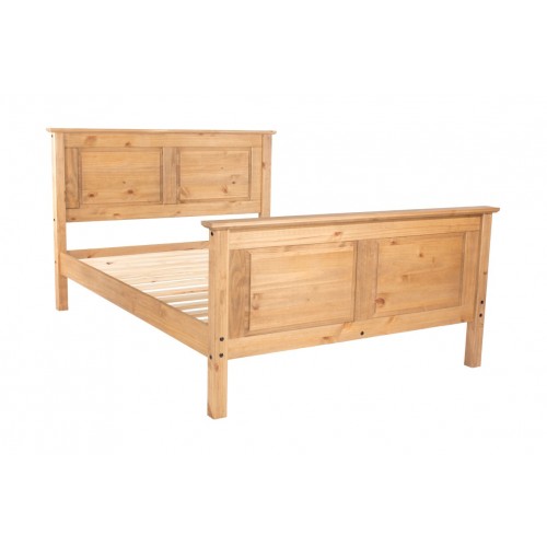 4'6" high end bedstead Hacienda Waxed Pine