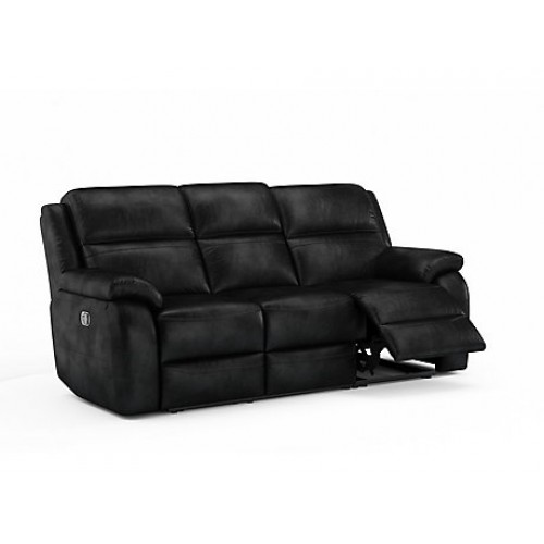 Arezzo Recliner Top Leather & PU 3 Seater Black