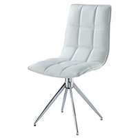 Brody Dining Chair Chrome & White (2s)