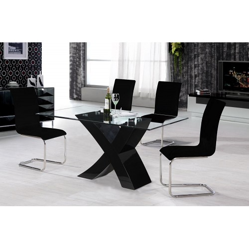 Arizona High Gloss Dining Chair Chrome & Black