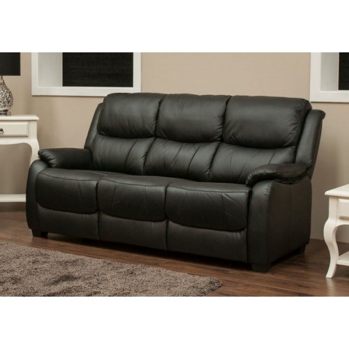Amy Sofa Bonded Leather 3 Seater Black