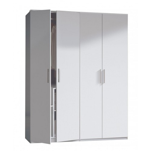 Arctic Wardrobe 4 Door High Gloss White